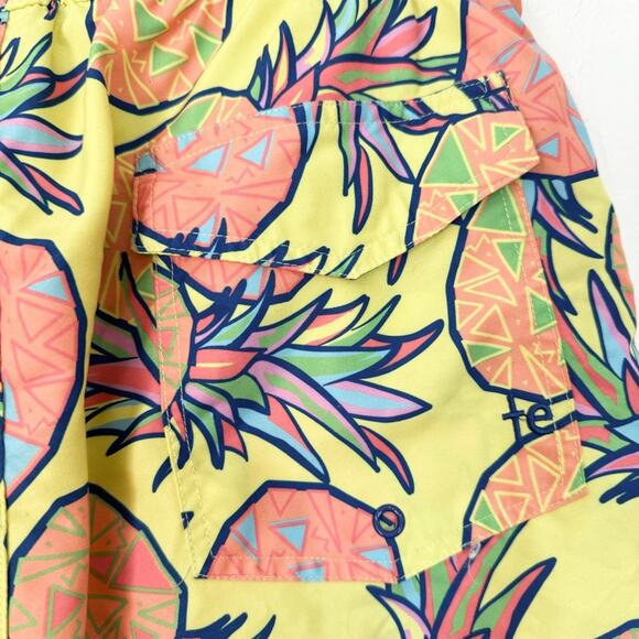 Tipsy Elves Pina Colada Short Swim Trunk Bright Neon Board Shorts Vacation Sz S - Picture 9 of 11
